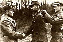  2. Weltkrieg (Klessin): Ritterkreuzverleihung an Oberleutnant  Schne am 23. Mrz 1945.